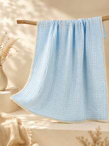 1PC Custom Embroidered Lace Hollow‑Trim Quilted Throw Blanket, Personalized Text Embroidery Solid Blanket With 7 Color Options, Home Decor Piece For Sofa Bedroom Couch, Thoughtful Holiday Gift For Household Family Members Daily Home Usage - Multicolor - View 14