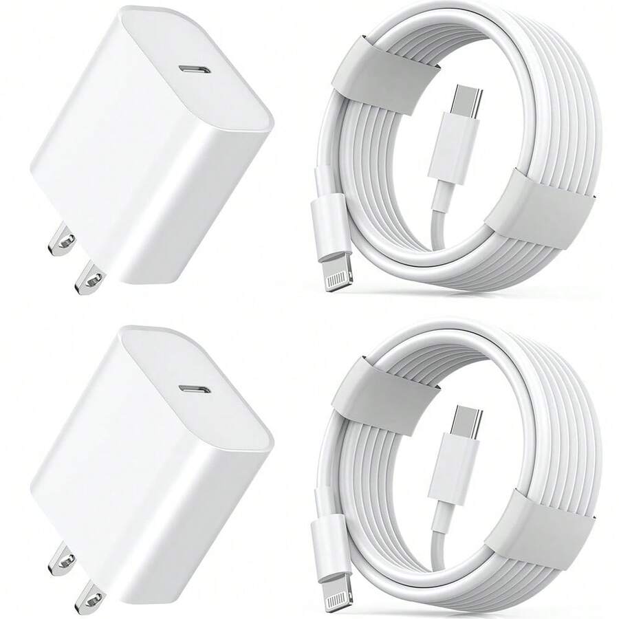 Set Adaptor Dinding Pengisian Cepat 30W + Kabel Pengisian Cepat Transfer Data Efisiensi Tinggi 3,3 kaki/100 cm Kompatibel dengan iPhone 14/13/12/11 Pro Plus/XS/XR/8/7/9 Series - Steker Tipe AS A (110-127V) - View 1