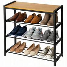 1pc Simple Multi-Tier Shoe Rack, Durable Shelf Shoe Storage Shelf, Easy Assembly Shoe Storage Container, Household Storage And Organization For Entryway, Hallway, Bedroom, Living Room, Home, Dorm - View 2