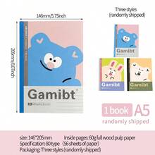 1pc Colorful Cover A5 Glue-Bound Notebook, Hot Melt Glue Binding Sturdy And Hard To Fall Out Pages, Lined Inner Pages Smooth Writing, Student Classroom Notebook, Office Daily Record Exercise Book, Multi-Color Cover Minimalist Soft Cover Notebook, Restaurant Notebook - Multicolor - View 12
