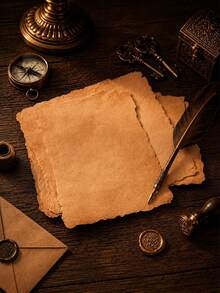 Vintage Style Blank Paper 4.0 X 6.0 Inches, Yellow Parchment Decorative Edge Craft Paper, Suitable For Writing, Printing, Invitations, Greeting Cards, Journals And Handmade Crafts - Regular Model - View 3