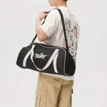 Nike Logo Embroidered Polyester Tote Shoulder Bag Unisex Black - Black - View 2
