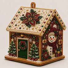 1 Set 3D Christmas Cottage DIY Bead Art Craft Kit, Holiday House Making Supplies For Handmade Hanging Ornaments, Christmas Tree Decorations, Home Tabletop Display, Party Decor, Seasonal DIY Art Projects & Creative Christmas Gifts For Craft Lovers - DIY Bead Kit - View 10