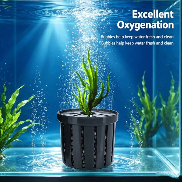 Black, White, And Green Plastic Aquarium Planting Trays, Self-Sinking Aquatic Plant Baskets, Hollow Hydroponic Plant Racks, Suitable For Aquarium Landscaping And Decoration.