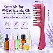 Burgundy Sparkling Liquid-Conducting Massage Comb, Stainless Steel Head With Cooling Smooth Penetration, Suitable For Minoxidil And Other Product Application (Comb Set Only, No Essential Oil Included) - Burgundy - View 3