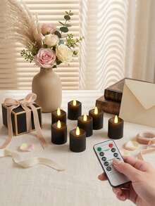 6/12/24 cây nến LED điện tử không lửa nhấp nháy màu trắng ấm, nến trà giả dùng pin, phù hợp cho đám cưới, ngoài trời, trang trí bàn, quà tặng lãng mạn - hoàn hảo cho Ngày của Mẹ, trang trí lễ hội, trang trí tiệc - Ánh sáng trắng ấm-L - Xem 4