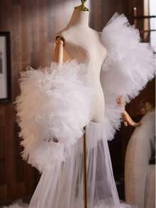 European & American Bridal Fashion High-End Versatile Long Shawl Wedding Dress - White - View 4