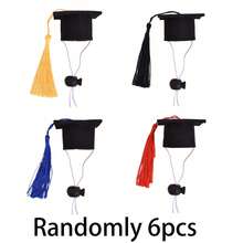 2/6/10/14pcs Mini Pet Graduation Cap, Adjustable Dog Cat Graduation Hat With Colorful Tassel, Pet Costume Photo Prop Accessory - Multicolor - View 12