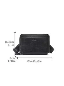 SHABILI Men's Shoulder Bag, Business Casual Versatile Practical Crossbody Bag, Large Capacity Multi-Compartment Portable Everyday Bag - Black - View 5