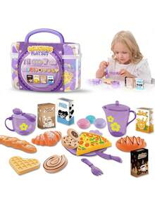 Early Education Realistic Children's Pretend Play Kitchen Utensils Toy Set With Storage Box, Kids Role Play Kitchen Party Gift Toy Set, Children's Day Gift For Boys And Girls, Birthday Gift, Christmas Gift - Multicolor - View 2