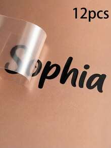 1-15pcs Customized Text Stickers And Personalized Labels, Custom Decal Stickers, Name Stickers, DIY Gifts, Customizable Holographic Name Stickers For Water Bottles, Customized Text Glitter Name And Word Stickers, Autumn Home Refresh, Home Harmony, Office Decor - Multicolor - View 28
