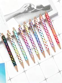 4pcs Random Leopard Print Ballpoint Pens, Retractable Design, Assorted Patterns, Minimalist Printed Pens, Suitable For Weddings, Parties, Daily Use, Gifts, Perfect Valentine's Day Gift For Friends And Family - Default - View 11