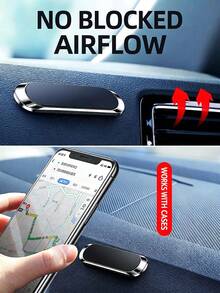 Zinc Alloy Car Phone Holder, Universal Dashboard Mobile Phone Mount, Stable Firm Adsorption Design, No‑Block Air Vent, Compatible With All Smartphones & Phone Cases For Vehicle Interior - Multicolor - View 2