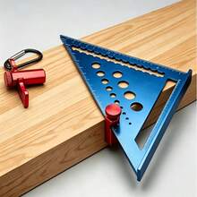 Woodworking Right Angle Ruler Auxiliary Clamp, With Hanging Hook For Convenient Storage, Detachable And Easy To Install, Compatible With Stair Ruler, Straight Ruler, Circular Saw, Multi-Scenario Woodworking Positioning Tool, Compact And Portable, Sturdy And Durable - A - View 2