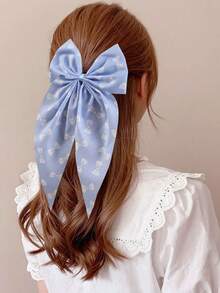 6件組女童彩色蝴蝶結印花髮夾 髮飾 後腦勺髮夾 不傷髮 鱷魚夾 日常使用 - 彩色 - 查看 6