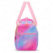 Floral Unicorn, Rainbow & Star Print Girls Children's Travel Bag, Pink Zipper Handbag With Top Handle And Shoulder Strap, Suitable For Dance And Camping - UNICORN-9 - View 9