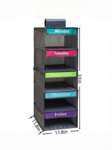 Multi-Layer Hanging Closet Organizer Bag, Fabric Storage Bag With Labels, Baby Room Clothing Storage Organizer Rack - Transparent - View 10