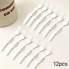 12/6/2pcs Professional Crocodile Clip Hair Clips, Hair Straightening, Cutting And Dyeing Tools, Suitable For Salon, Home Use And DIY Hairstyles - White - View 7