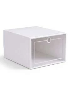 12 Pieces Modular Shoe Storage Organizer With Transparent Front Doors, Stackable Foldable Plastic Boxes 33 * 24 * 12 Cm, White Space Saving Shoe Cabinet With Easy Access Compartments For Closet Wardrobe Hallway And Under Bed - View 7