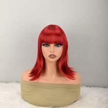 Women's Light Blonde Shoulder‑Length Synthetic Wig, Heat Resistant Fashion Wigs For Theme Party Cosplay - Multicolor - View 16