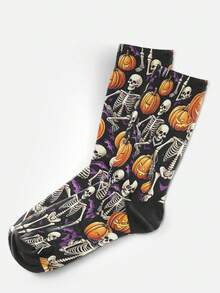 Cool 360° Printed Men's Socks - Streetwear Socks,Skull Skeleton,Halloween,Pumpkin,Colorful,Funny Socks, Fit Daily, Holiday & Party Occasions - Multicolor - View 7