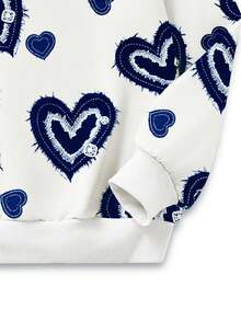 Tween Girls 2pcs Vintage Heart Print "Chill Chill" Pattern Hoodie And Leggings Set, Cute Summer Back To School Outfit, Y2K Campus Style - Multicolor - View 10