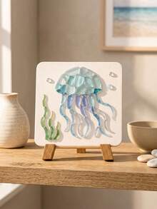 1pc DIY Sea Glass Mosaic Art Kit, Ocean Animal Theme. This All-In-One Craft Set Includes Easel, Tweezers And Other Tools, Suitable For Adult Handmade Crafts, Home Decor And Tabletop Decoration, Also Can Be Given As Birthday Or Holiday Gift. - Multiple Styles - View 7