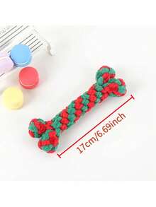 1 món đồ chơi dây thừng bện hình xương Giáng Sinh cho chó, màu đỏ và xanh lá, dây thừng cotton mài răng, phụ kiện thú cưng cho chó nhỏ và trung bình, giảm nhàm chán - Nhiều màu - Xem 8