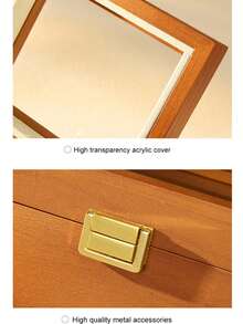 Oirlv Wooden Watch Storage Box With Glass Window, 2-Slot Watch Display Box Jewelry Organizer, Men's Watch And Bracelet Storage, Gift For Watch Enthusiasts - Watch Box - View 8