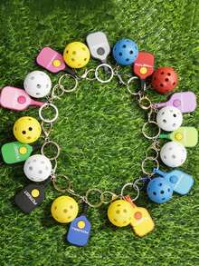 Pickleball Keychain, Mini Pickleball Paddle & Ball Bag Charm, Car Keychain, Sports Themed Bag Accessory, Gift For Pickleball Lovers Players Men Women - Multicolor - View 5
