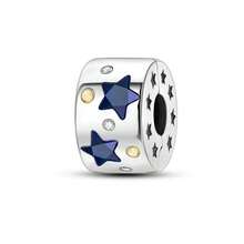 1pc Silver-Plated Starry Sky Moon & Star Spacer Bead, Sun Moon Five-Pointed Star Dual-Color Color-Blocked Zirconia Design, Multiple Styles Dreamy Universe Embossed, Compatible With Basic Snake Chain Bracelet, For Handmade DIY Jewelry Making And Romantic Starry Sky Theme Gifts - Multicolor - View 15