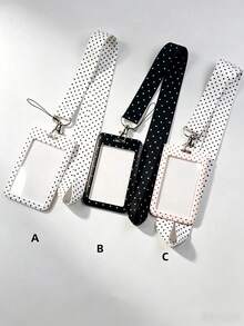 Fashion Polka Dot Print Card Holder Pendant Bag, Charming Keychain Wallet, Business Credit Card Holder, Unisex Minimalist Design - Multicolor - View 11