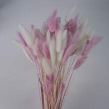 人造花飾品 17英吋蓬蓬草花藝裝飾，大容量高款兔尾草人造植物，波希米亞風婚禮裝飾 - 紫色與白色 - 查看 7