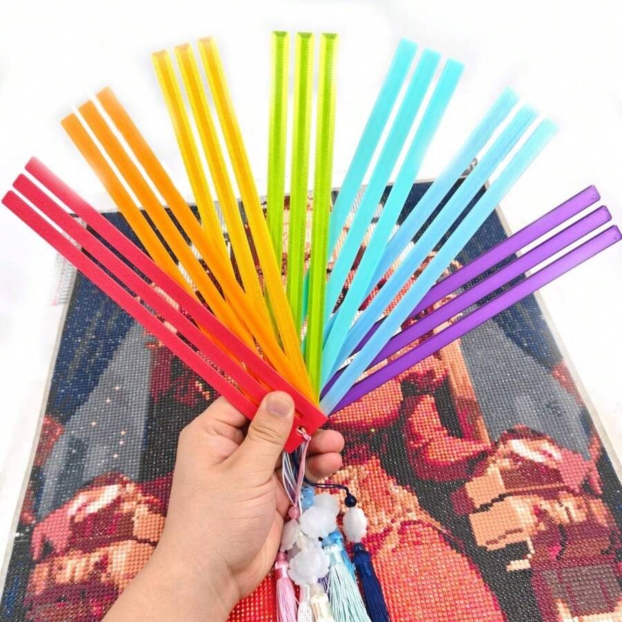 Diamond Painting Positioning Ruler Set, Tassel Bookmark, Release Paper And Fabric Storage Accessories, Multi-Functional DIY Craft Materials, Holiday Gift Choice For Craft Enthusiasts - A - View 1