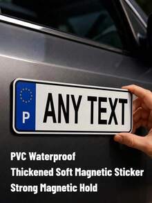 1pc Personalized License Plate Magnet, Customized Name Text & Number Magnet, Car Decor Sticker, Automotive Accessory, License Plate Style Decal, Vehicle Decoration, Fun Car Emblem, Magnetic Sticker, Customized Car Decor, Gift For Driver Dad Husband Family Birthday Christmas - Style 1 - View 13