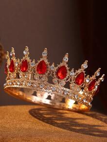 Sparkling Clear Crystal Full Crown, High-Quality Silver Tone Bridal Tiara For Special Occasions - Multicolor - View 20