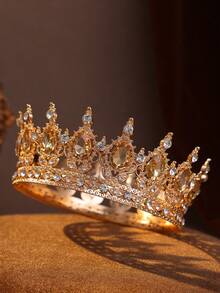 Sparkling Clear Crystal Full Crown, High-Quality Silver Tone Bridal Tiara For Special Occasions - Multicolor - View 28