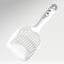 Large Cat Litter Scoop, Integrated Plastic Poop Shovel For Cats & Dogs, Built‑In Trash Can Design, 3‑Layer Mesh Sifter, Cute Cat‑Paw Handle, Household Litter Box Cleaning Tool, Practical Pet Supplies For Easy Litter Filtering & Waste Removal - Red and White - View 6
