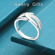 925 Sterling Silver Ring Princess Style Zirconia Women's Jewelry Engagement Wedding Party Austrian Crystal Cute - Silver - View 2