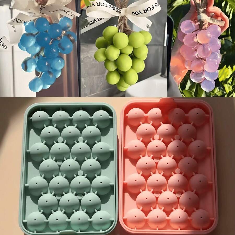 1pc Grape Ball Handmade Soap Mold Candle Mold, A Bunch Of Grapes Handmade Candle Soap Mold Set, Plastic Material, Round - Multicolor - View 1