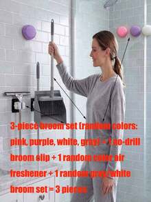1 Set Home Broom And Dustpan/Furniture Cleaning Dusting Independent Air Freshener; 1 Set Long Handle Floor Cleaning Broom And Dustpan; 1 Set Rotating Broom And Dustpan With Comb Teeth, Suitable For Kitchen And Apartment Cleaning - Multicolor - View 17