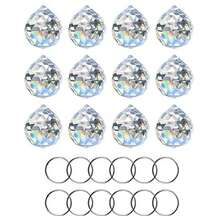 12pcs 20mm Clear Crystal Ball Prism Rainbow Catcher Pendant Making Kit - 12pcs 20 Balls - View 1