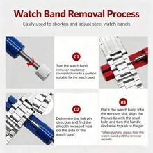 1pc Black Metal Adjustable Height Watch Band Link Remover Tool, Watch Repair Tool - Black - View 3