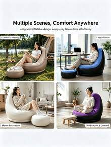 1 bộ ghế sofa đơn bơm hơi nhanh màu xanh navy, vải Oxford bền, đế chống trượt, tựa lưng công thái học, sofa lười di động phong cách tối giản hiện đại, phù hợp cho nghỉ trưa văn phòng, cắm trại, sân vườn, ban công và nhiều bối cảnh khác, đồ dùng thiết yếu cho kỳ nghỉ (2 kiểu, giao ngẫu nhiên) - Nhiều màu - Xem 10