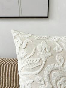 1入組曼陀羅刺繡靠墊套無填充物現代帆布抱枕套適用於沙發客廳 - 米色 - 查看 7