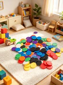 50/100/200/500/1000Pcs 19mm Luxury Colorful Solid Color Round Discs, Flat Circular Thin Shape, Smooth Surface Without Burrs, Uniform Thickness, Rounded Edges With Polished Details, Theme Party, Counting Chips, Board Game Bingo Scoring Tokens - Multicolor - View 6