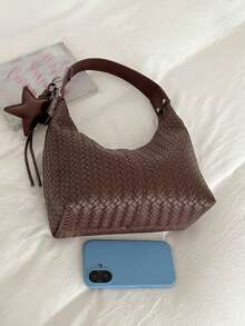 Personalized Woven Shoulder Bag With Niche Design, Fashionable And Elegant Style Armpit Bag, Exquisite Daily Use Suitable For Commuting And Dating - Coffee - View 10