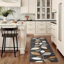 1pc Leaf Pattern Runner Rug, Soft Comfortable Bedroom Carpet, Washable Rug, Suitable For Front Door, Entrance, Hallway, Kitchen, Bedroom, Dorm, Dining Room, Skin-Friendly Carpet, Living Room Rug, Sofa Seat Rug, Area Rug, Creative Versatile Home Decor Rug, Large Living Room Carpet, Bedroom Carpet, Walk-In Closet Rug, Room Decor, Gift For Family And Friends - Multicolor - View 5