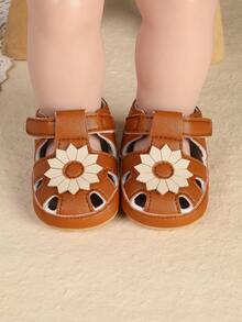 Infant Girl Soft Sole Hollow Out Sandals 2026 Summer New Simple Fashionable - Brown - View 6