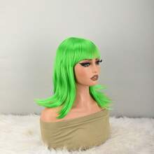 Women's Light Blonde Shoulder‑Length Synthetic Wig, Heat Resistant Fashion Wigs For Theme Party Cosplay - Multicolor - View 15